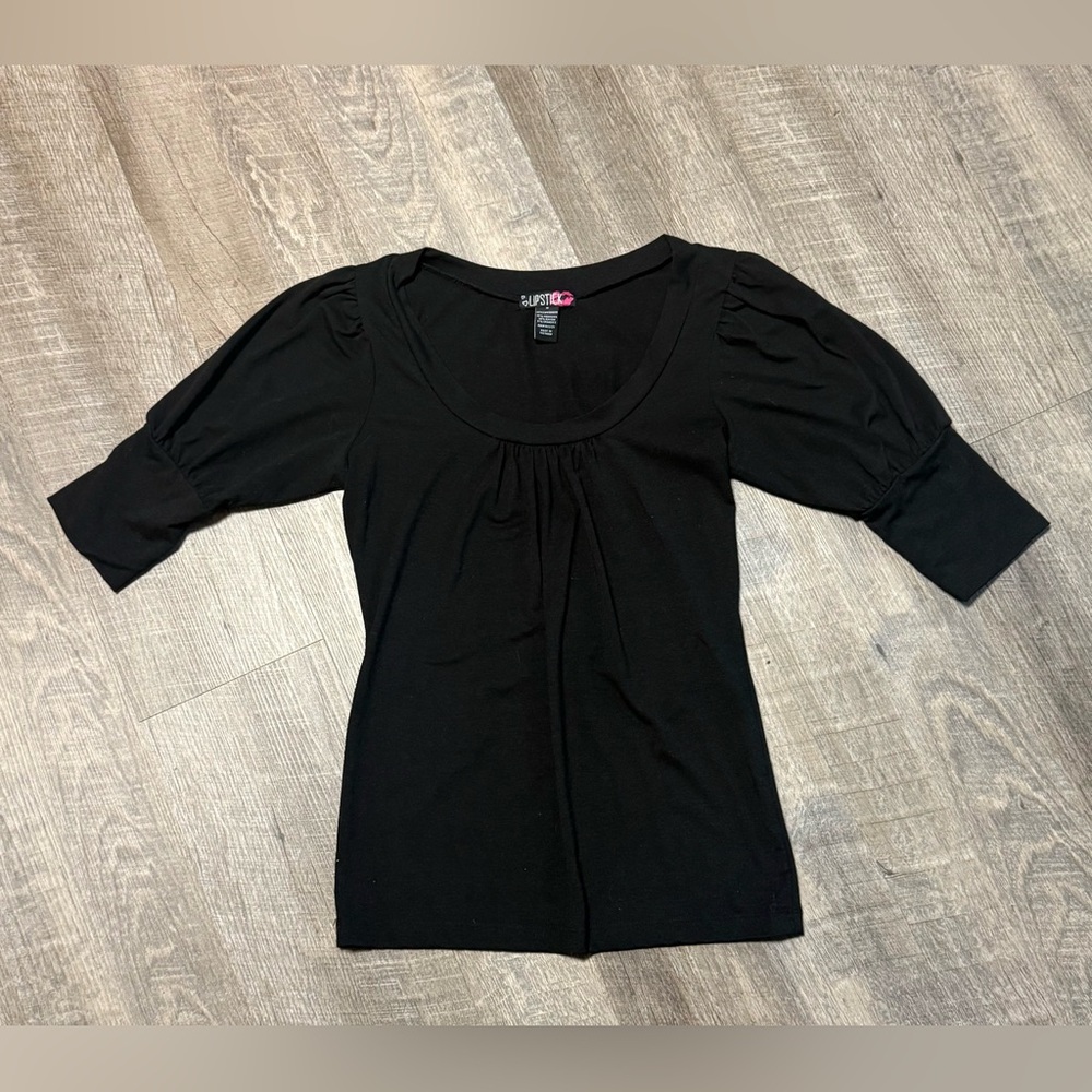 Lipstick Boutique Classic Black Short Sleeve Top